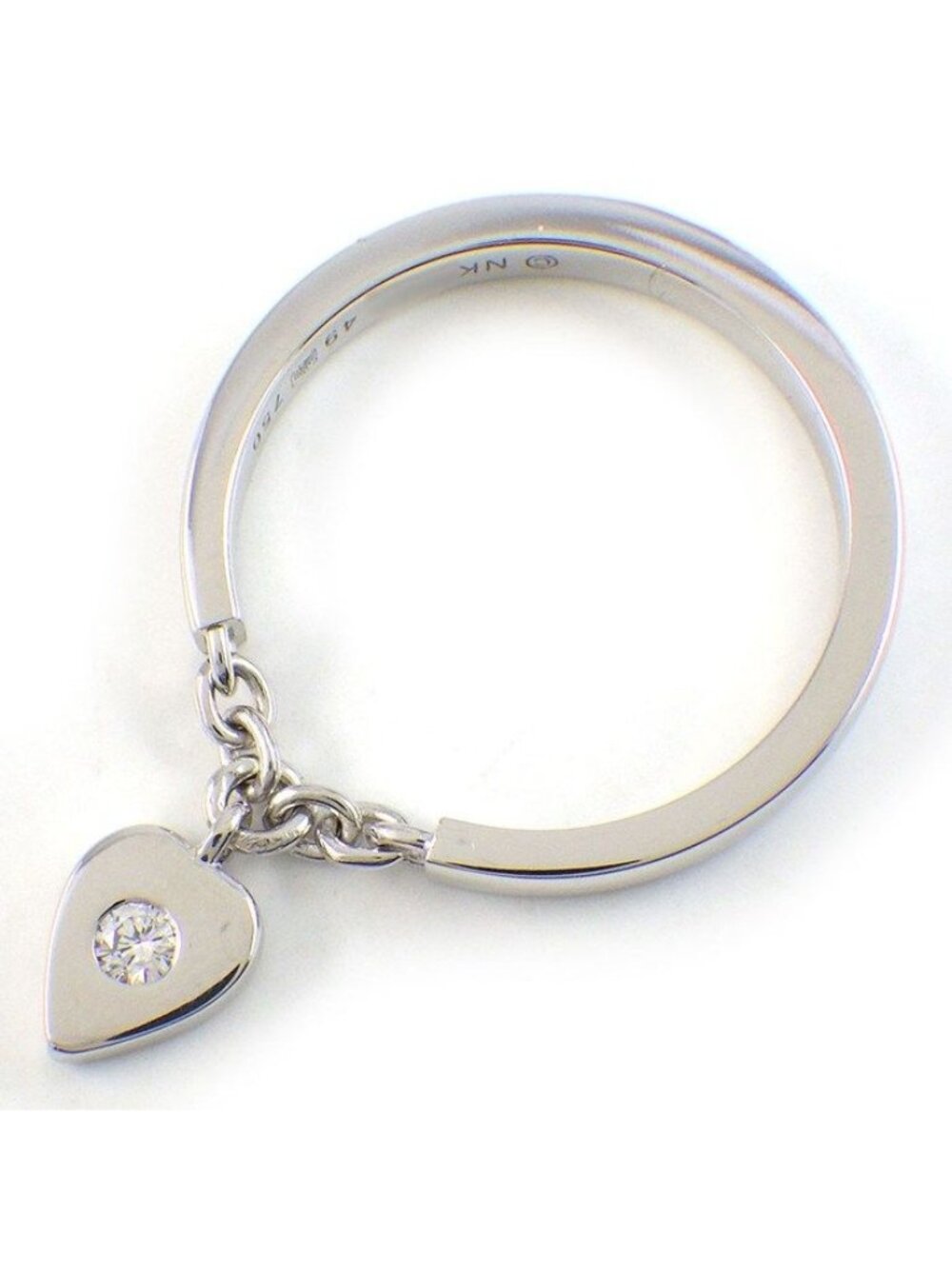 Cartier Ring Mon Amour Heart Swing Drop Chain Diamond 18k White Gold